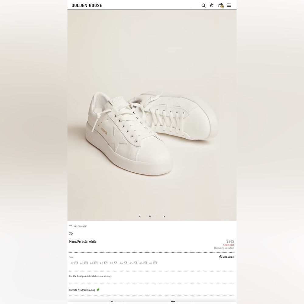 Golden Goose - Men's Purestar white - Size 45